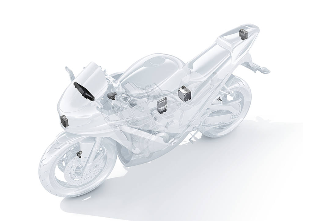 Sistema de radar instalado en una moto