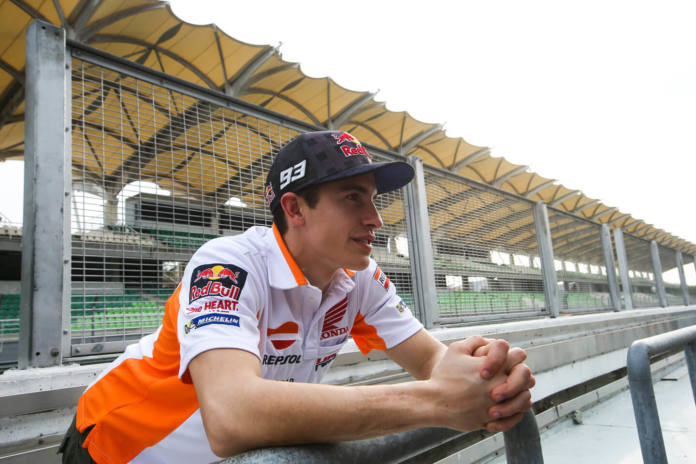 Marc Márquez en el test de Sepang 2018