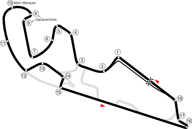 Trazado del circuito Motorland Aragón