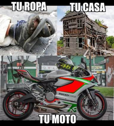 Chiste Meme motero ropa, casa y moto