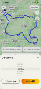 Generación de rutas con Beeline app