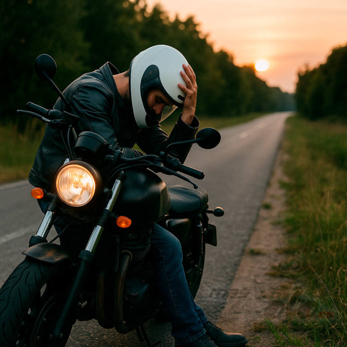 Conducir cansado en moto