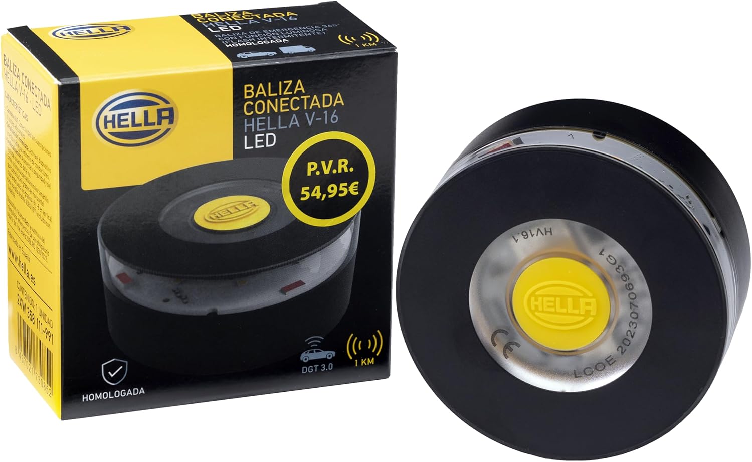 HELLA - V-16 Luz de Emergencia V16 con Geolocalización